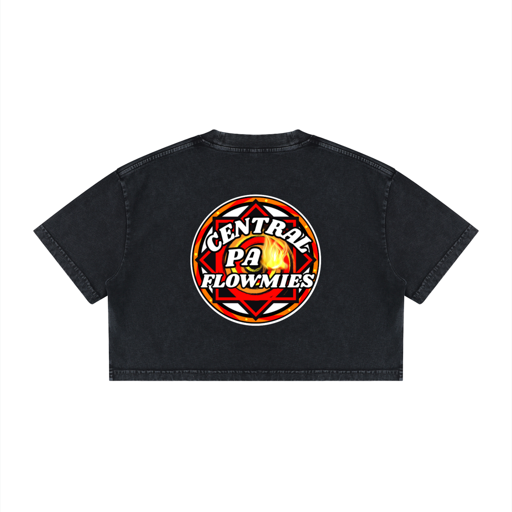 Women's Mineral Wash Cotton Crop T-Shirt