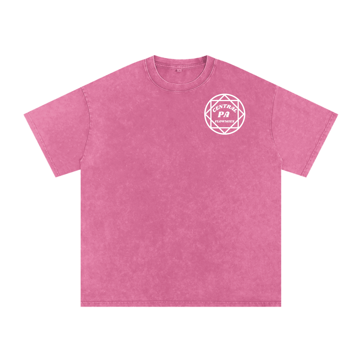 Snow Washed Oversized Cotton T-Shirt CPA WHITE LOGO