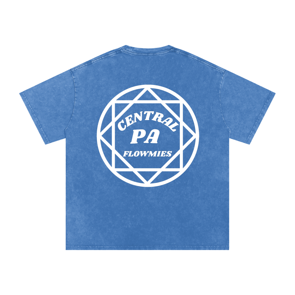 Snow Washed Oversized Cotton T-Shirt CPA WHITE LOGO