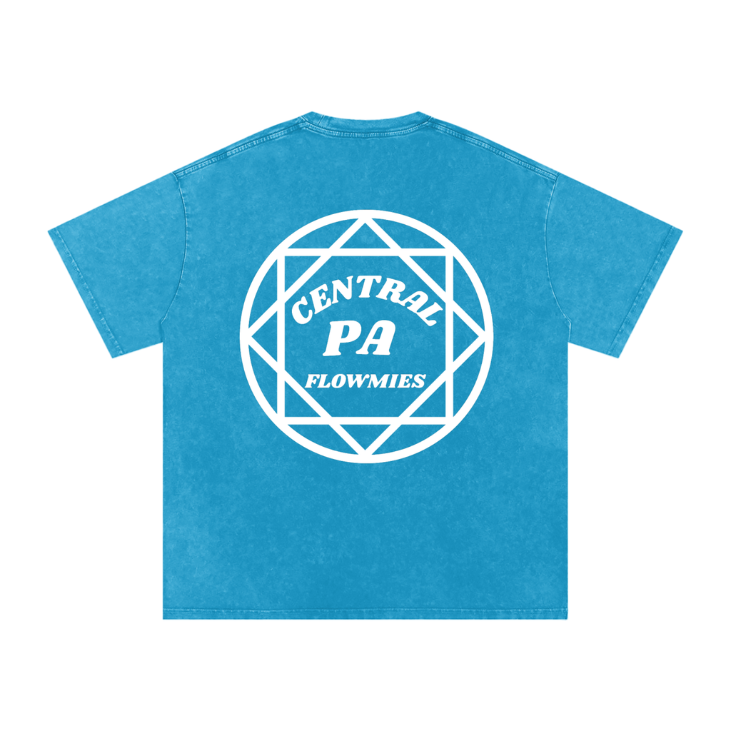 Snow Washed Oversized Cotton T-Shirt CPA WHITE LOGO