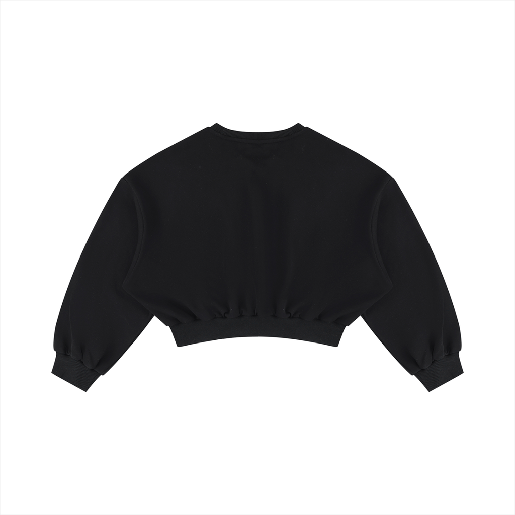 Women's Boxy Cropped Crewneck Sweatshirt STOP DROP FLOW