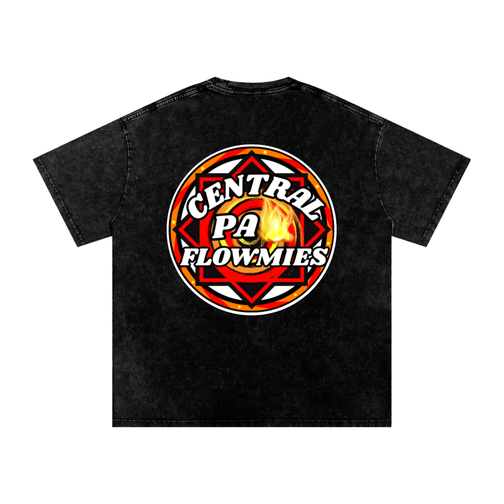 Snow Washed Oversized Cotton T-Shirt CPA LOGO
