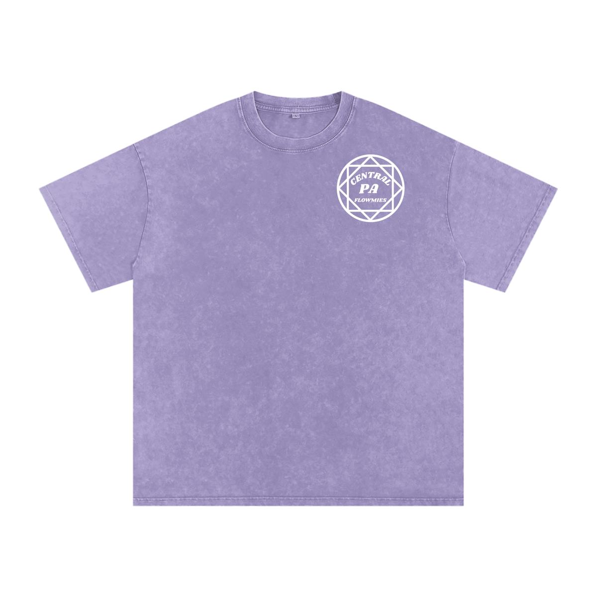 Snow Washed Oversized Cotton T-Shirt CPA WHITE LOGO