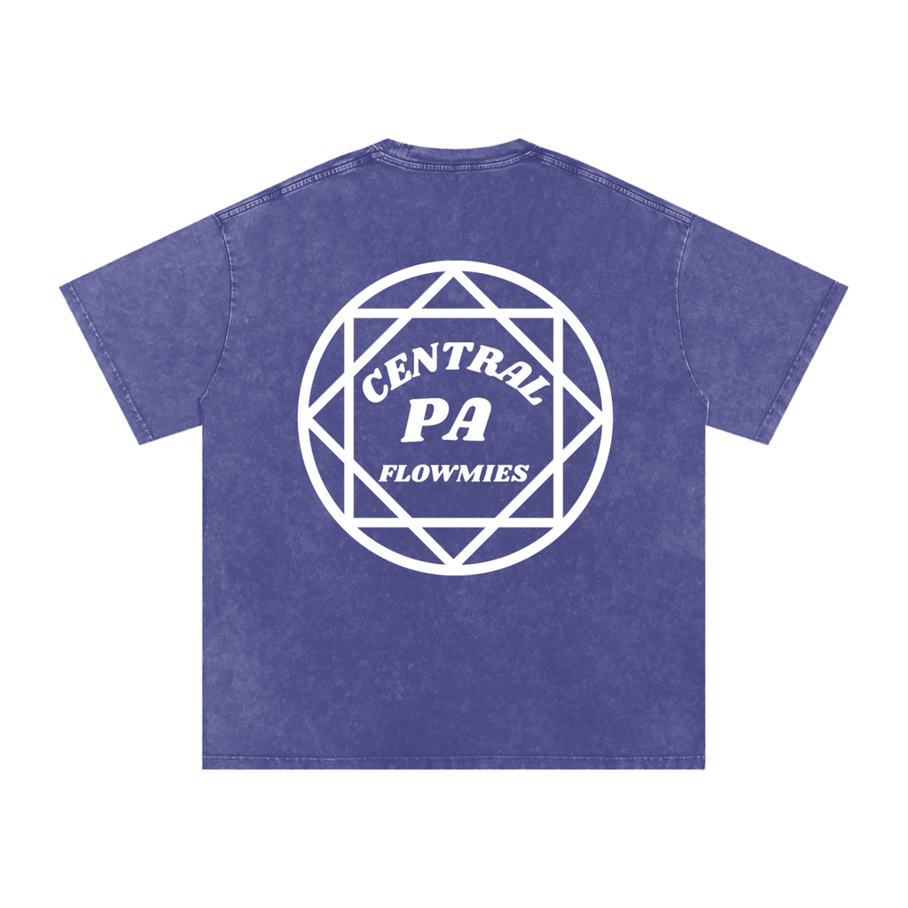 Snow Washed Oversized Cotton T-Shirt CPA WHITE LOGO