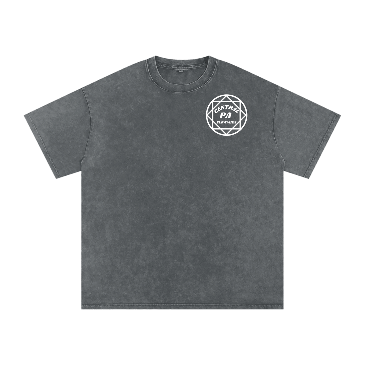 Snow Washed Oversized Cotton T-Shirt CPA WHITE LOGO
