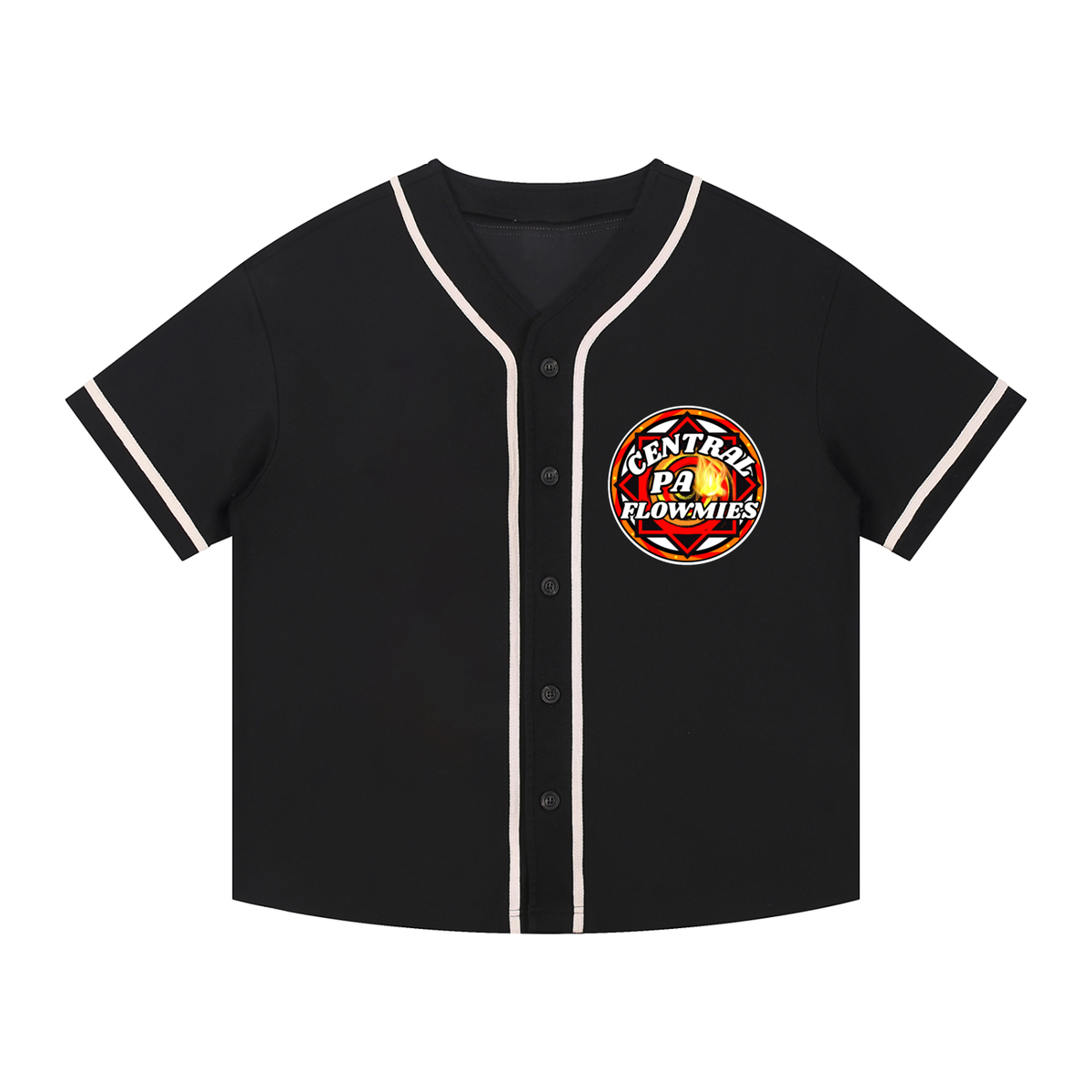Contrast Piped Button-Up Jersey CPA LOGO