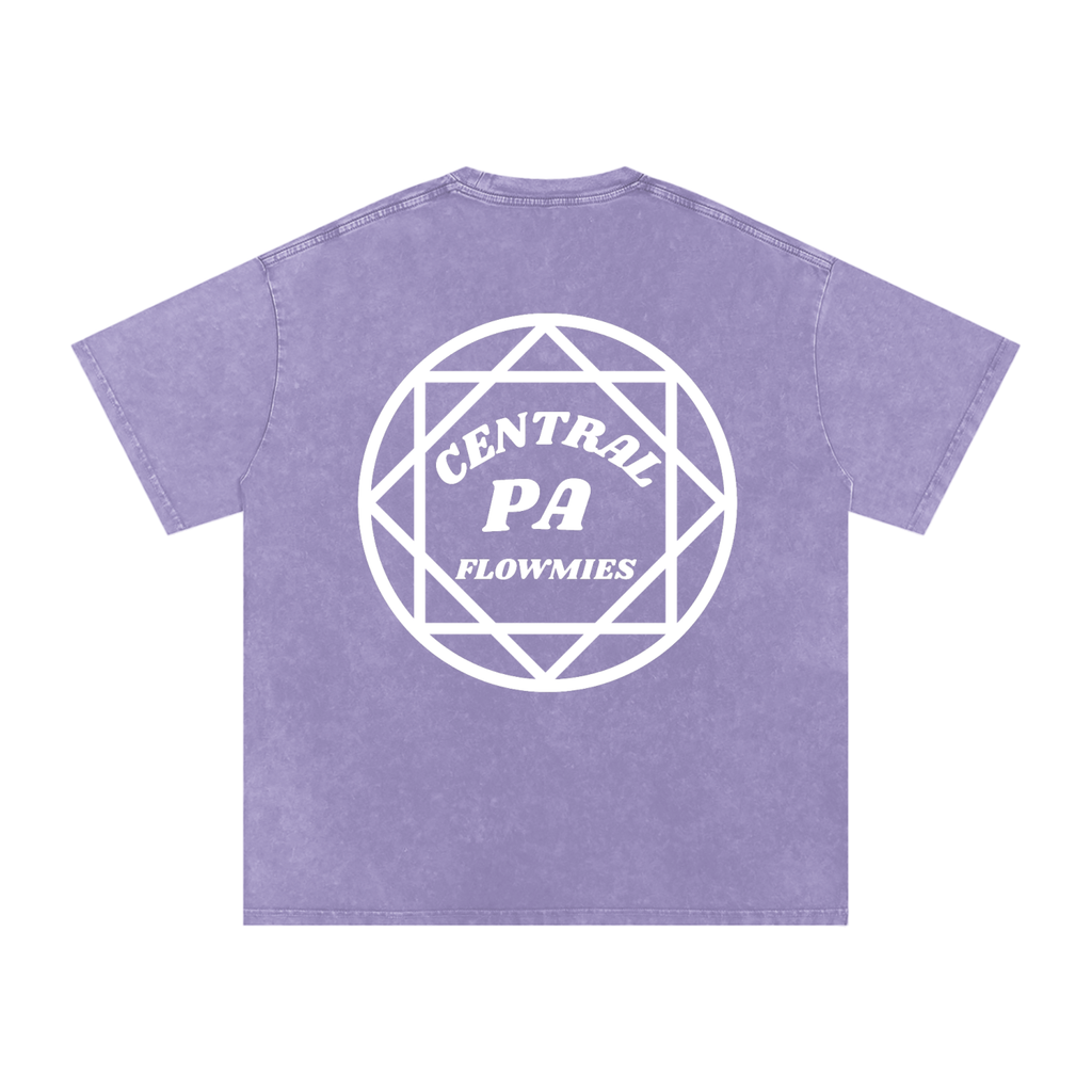 Snow Washed Oversized Cotton T-Shirt CPA WHITE LOGO