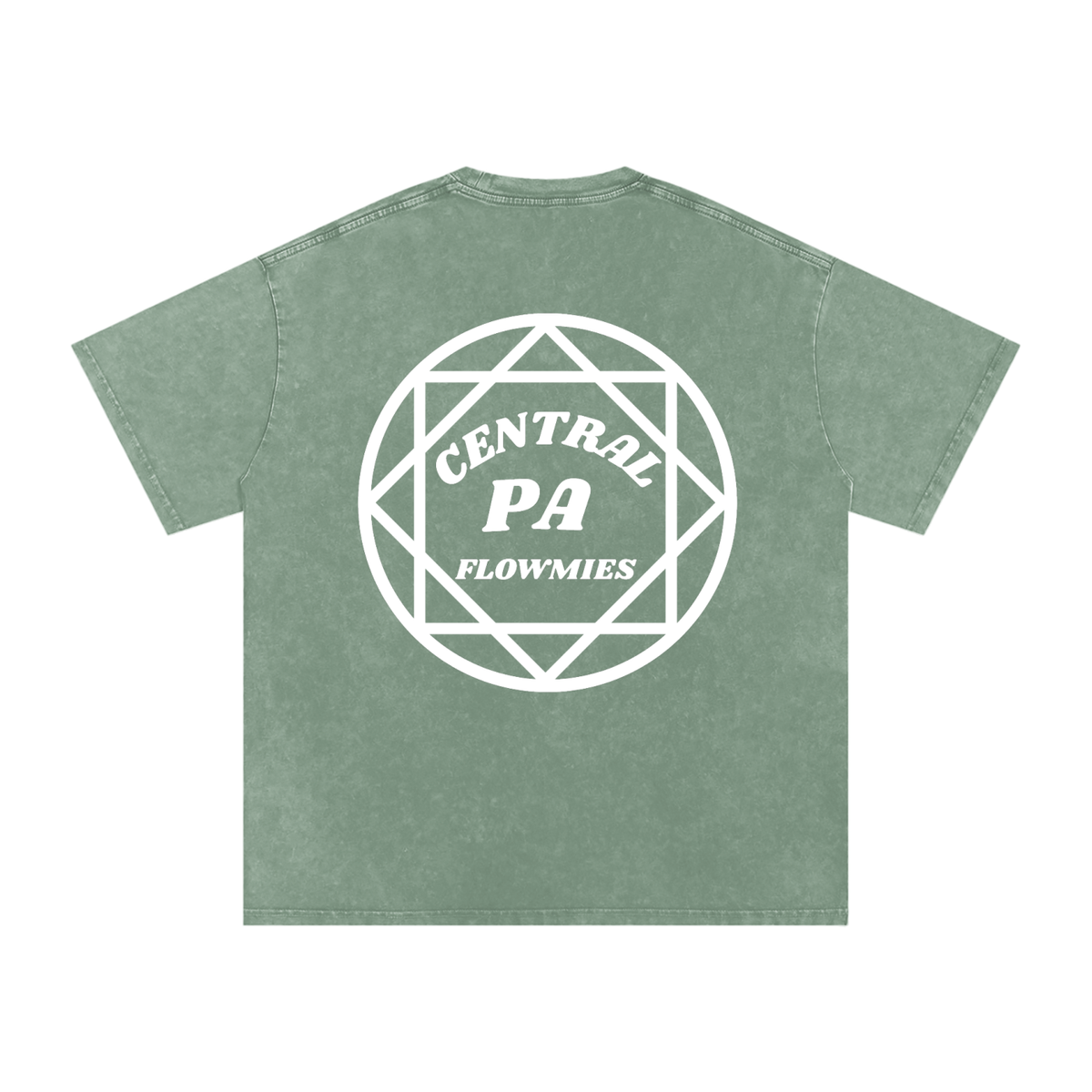 Snow Washed Oversized Cotton T-Shirt CPA WHITE LOGO