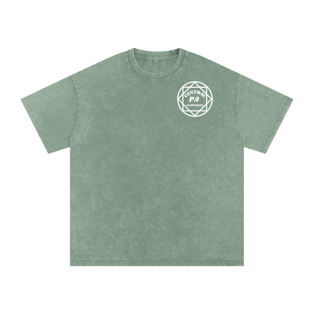 Snow Washed Oversized Cotton T-Shirt CPA WHITE LOGO