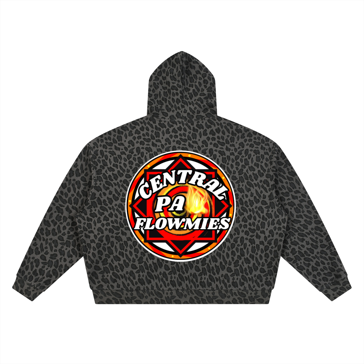 Unisex Leopard Print Waffle Full Zip Hoodie CPA LOGO