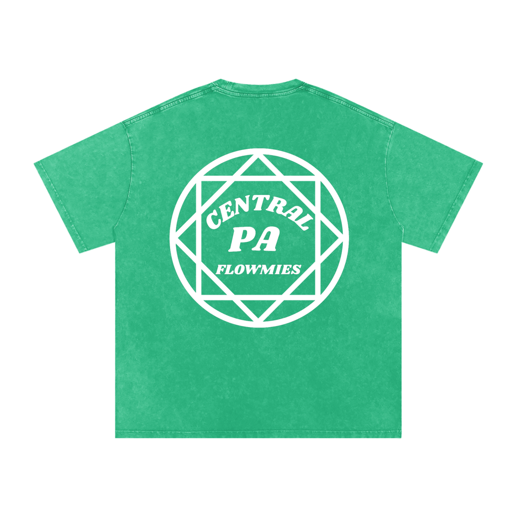 Snow Washed Oversized Cotton T-Shirt CPA WHITE LOGO