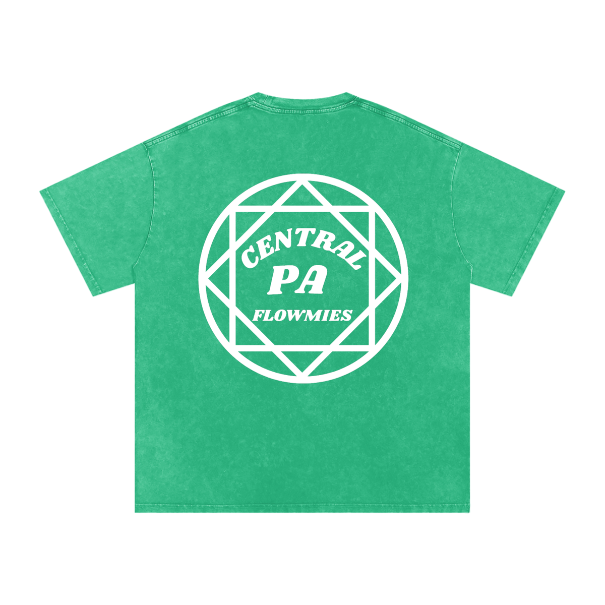 Snow Washed Oversized Cotton T-Shirt CPA WHITE LOGO
