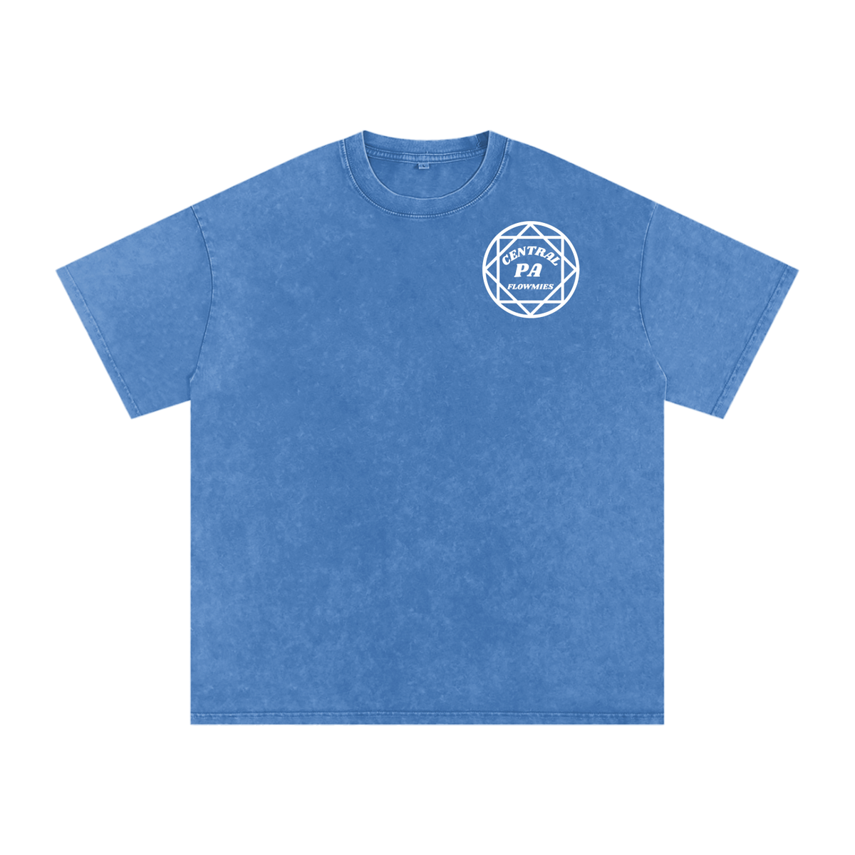 Snow Washed Oversized Cotton T-Shirt CPA WHITE LOGO